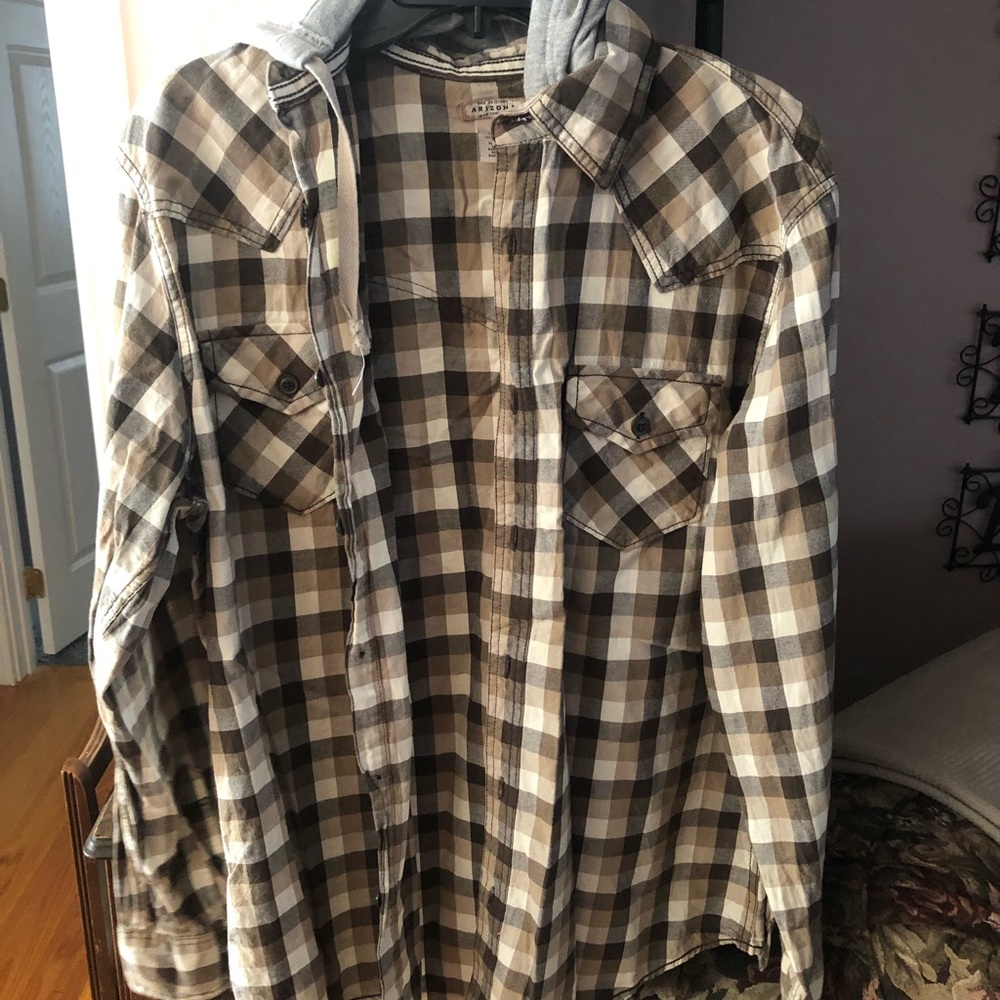 Flannel hoodie shirt